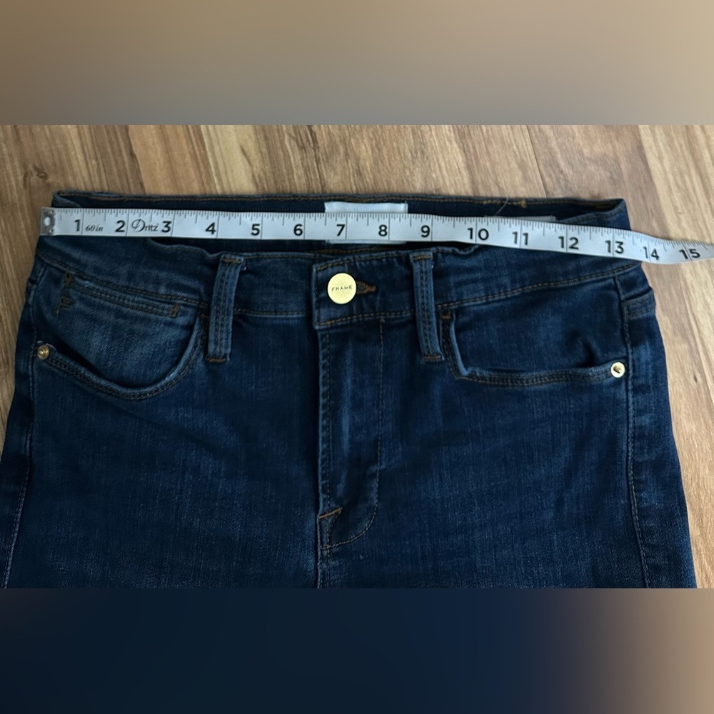 Frame Le High Skinny Jeans Dark Wash Blue Size 27 - Picture 11 of 11
